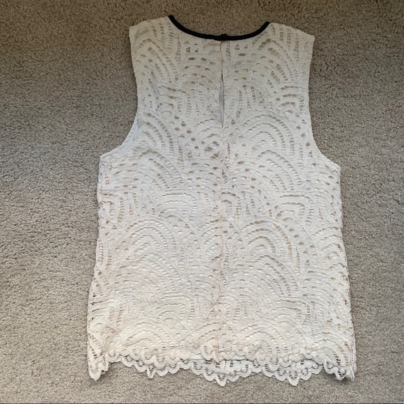 Halogen Tie Neck Lace Blouse Color Ivory Size XSP - Picture 3 of 5